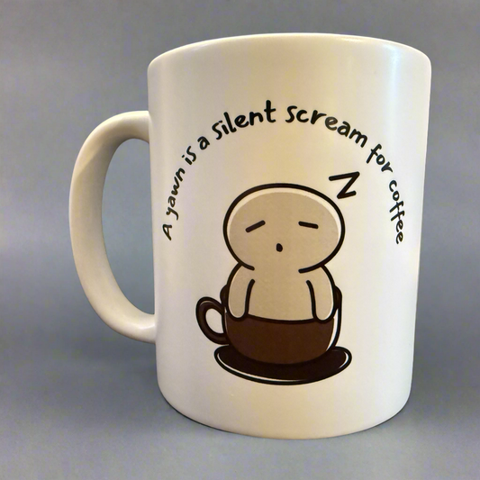 Silent scream for coffee - novelty mug